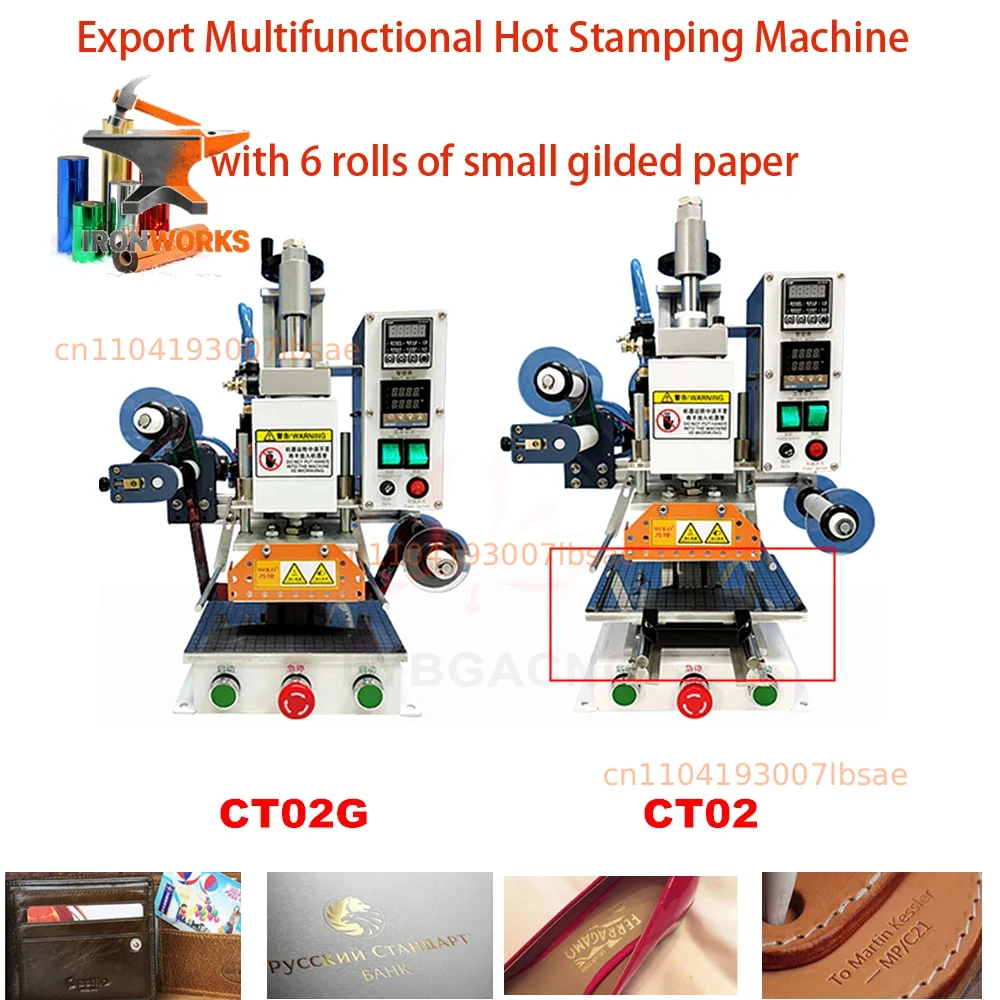 Foil Transfer Machine - 空気圧式多機能熱転写プレスエンボス加工機（スタンド付き、箔紙オプションあり、革・紙・木材の刻印に最適）