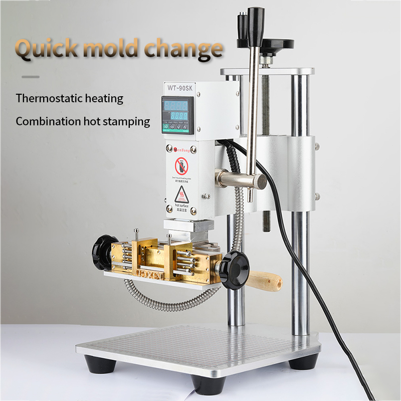 Foil Transfer Machine - ブロンズマシン ホットスタンピングマシン PVCレザーペーパーホルダーブラケット用位置決めスライダー付き手動エンボス加工機