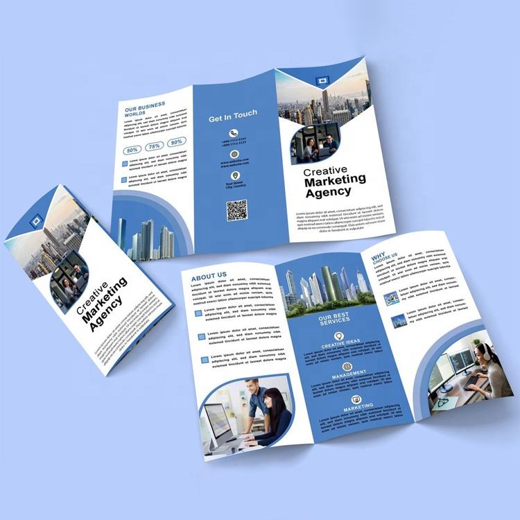 Commercial Flyer Printing - A3 A4アート紙カスタムフライヤーパンフレットフルカラー印刷無料デザイン商業広告卸売サービス