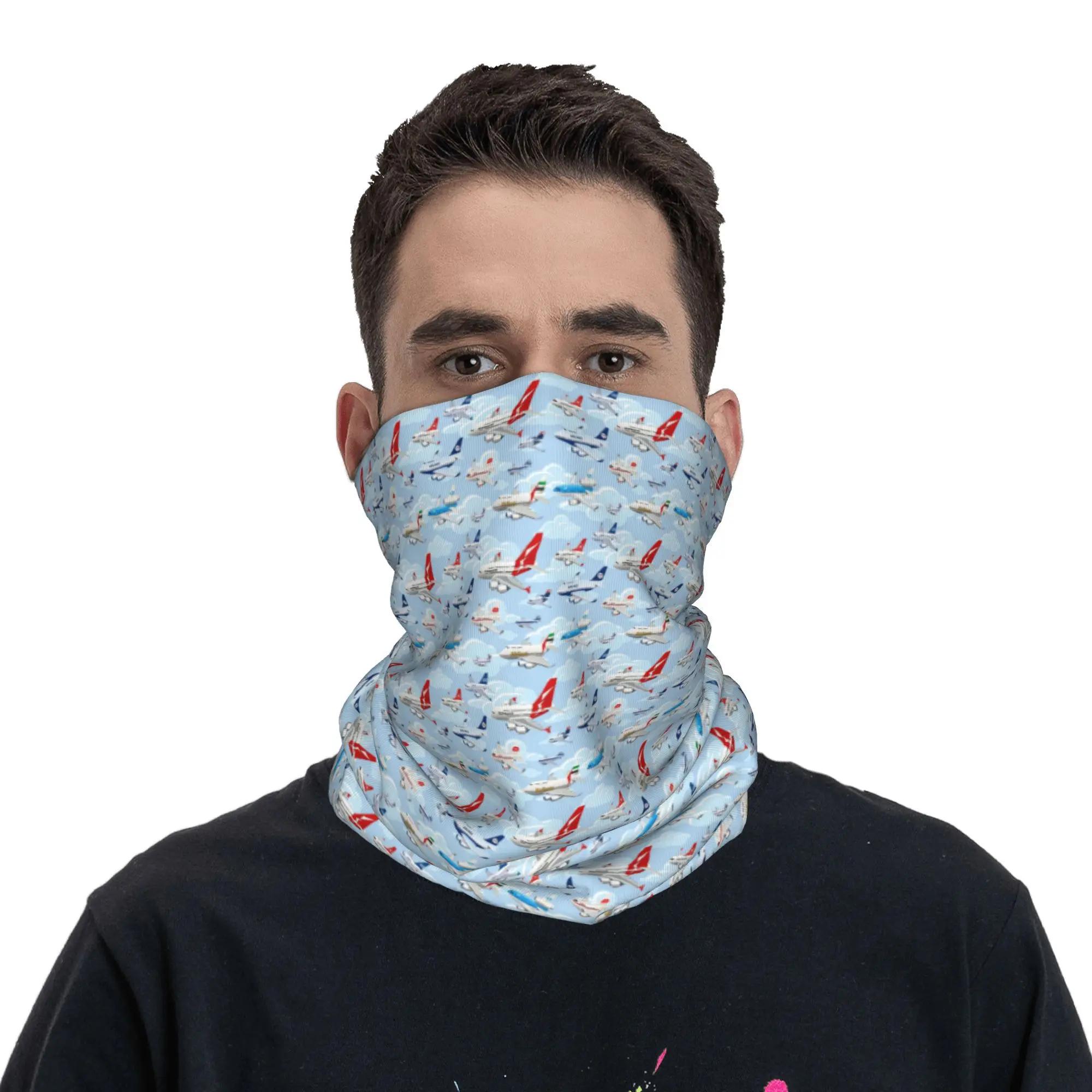 漫画の商業用飛行機のシームレスなパターン バンダナ ネックカ - Commercial Wrap Printing のレビューと価格