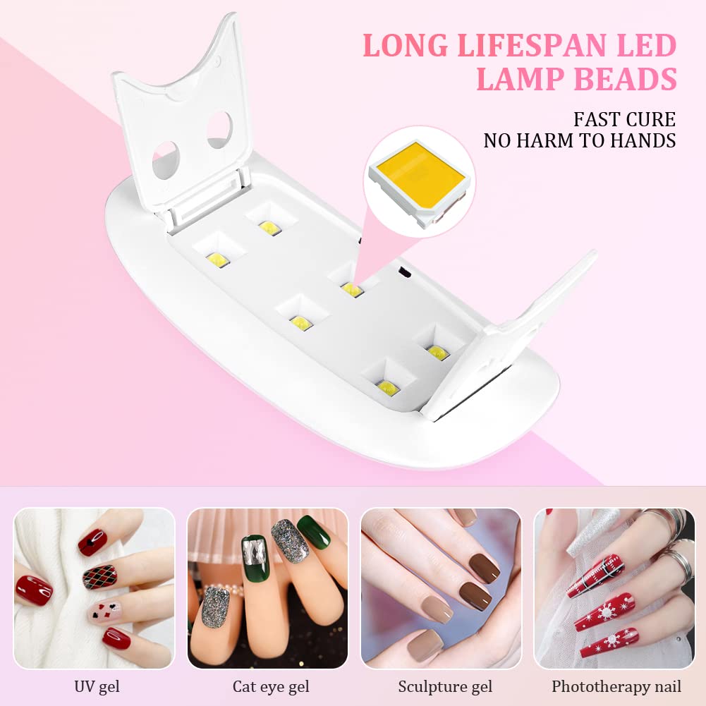 ポータブル6 LED UVネイルランプ 6W ミニネイルドラ - Uv Led Lamp Printer のレビューと価格