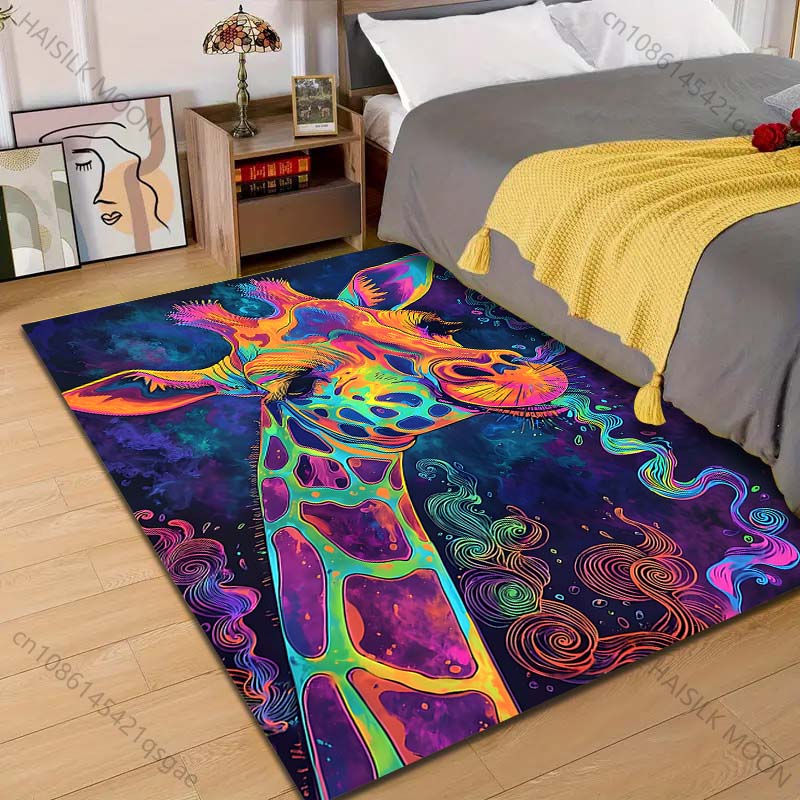 1PC カラフルな芸術的なキリンイメージプリントカーペットラ - Commercial Printing Images のレビューと価格