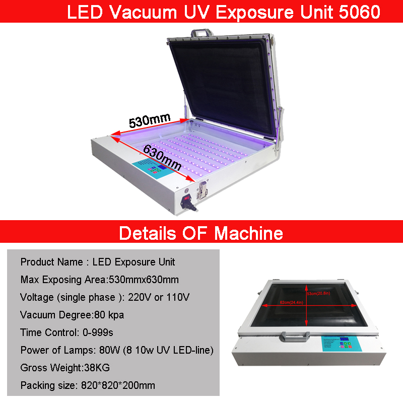 50×60cm真空UV LEDスクリーン印刷露光ユニット、ス - Commercial Printing Process のレビューと価格